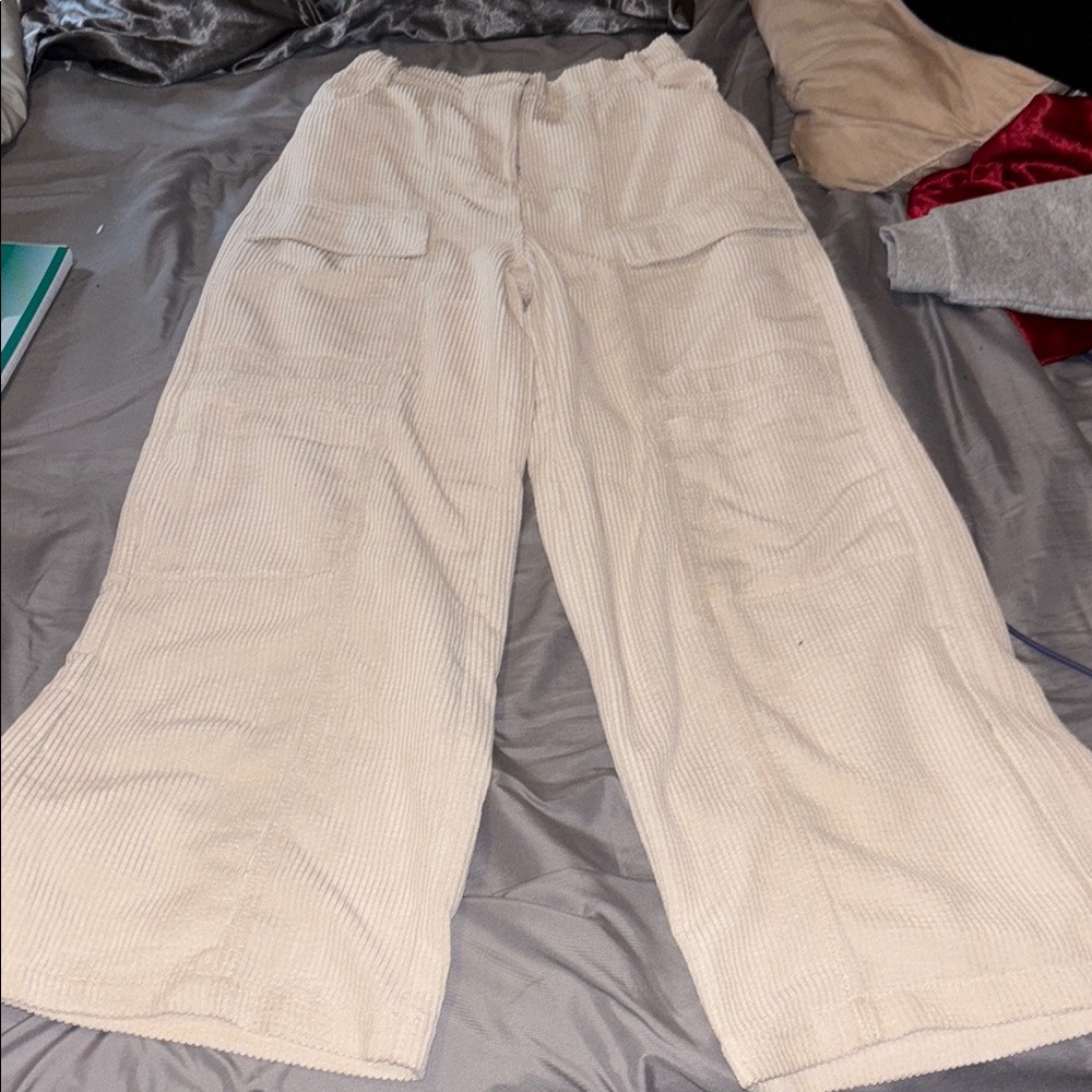 Women's Cream Corduroy Pants